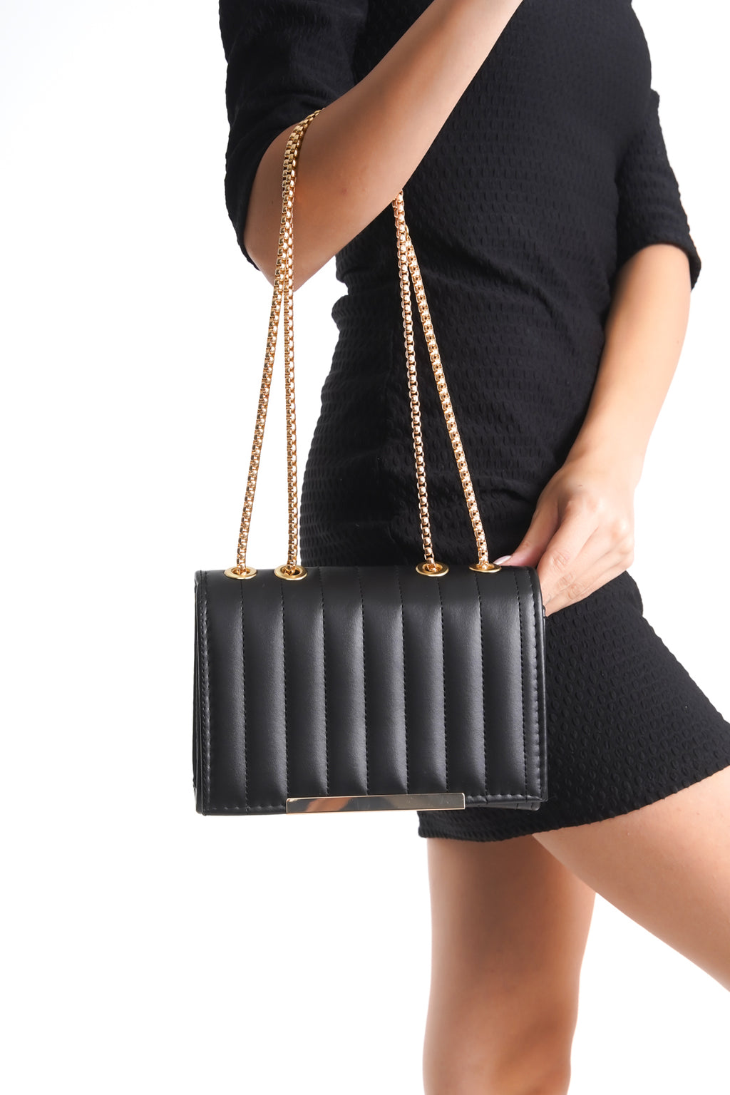 Gold Detaylı Kapitone Omuz Çantası