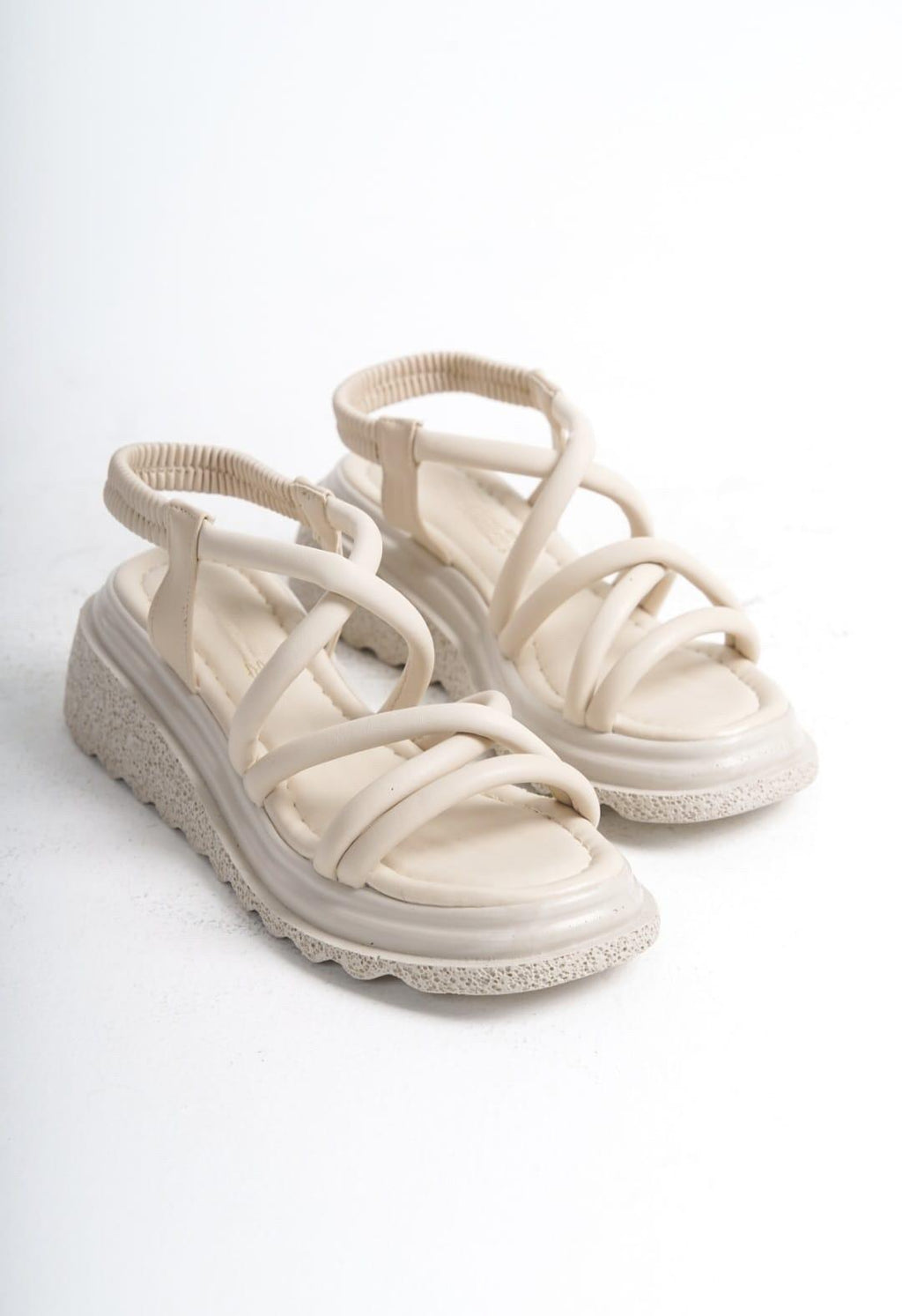 Zlato Bej Lastikli Biyeli Kadın Ortopedik Sandalet