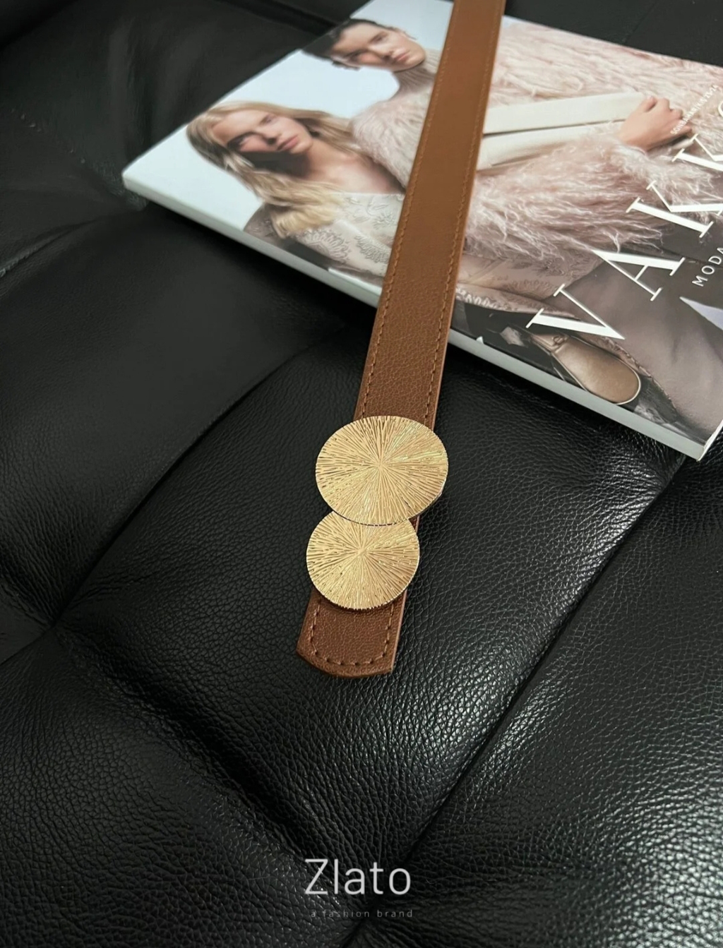 Zlato Kadın Kahverengi Gold Toka Detaylı Şık ve Zarif Kemer