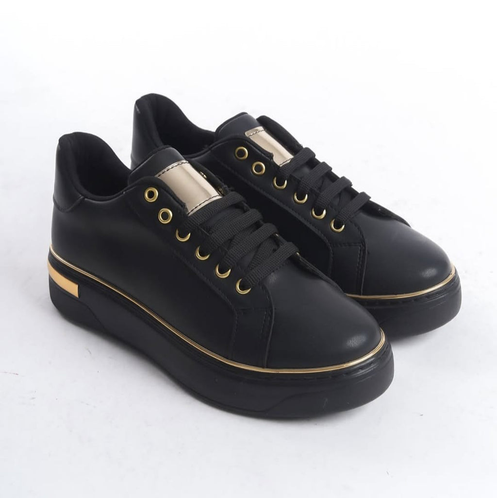 Kadın Gold Detaylı Spor Sneaker Rahat Ayakkabı