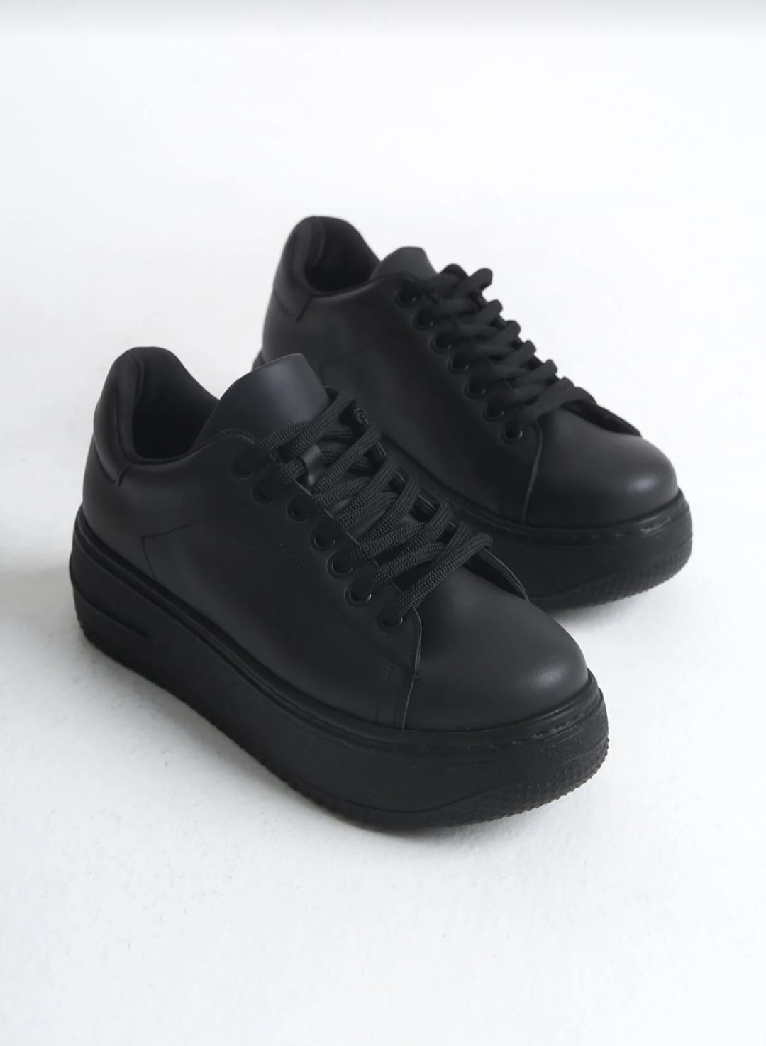 Kadın Siyah Yüksek Tabanlı Sneaker Rahat Ayakkabı